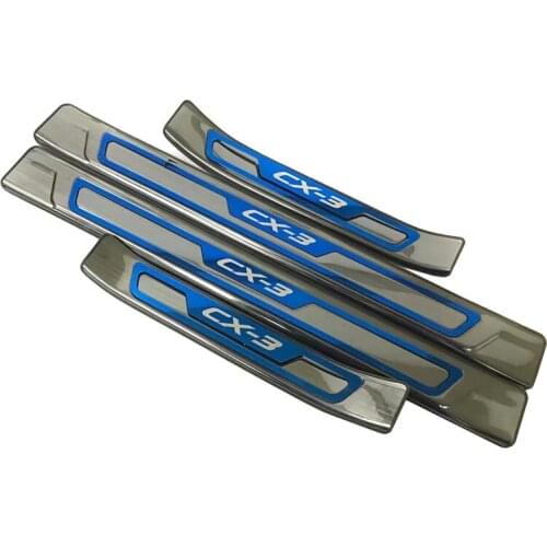 For Mazda CX-3 CX3 2017 2018 2019 Stainless Door Sill Scuff Plate Kick Guard Pedal Threshold Bar Protector Trim Car Accessories