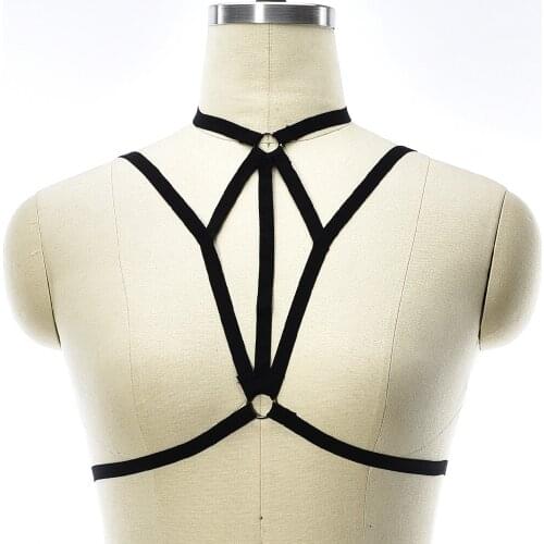Open Chest Bra Pastel Gothic Bondage Body Harness Belt Fetish Sexy Lingerie Punk Bralette Edgy Fashion Suspenders Belt