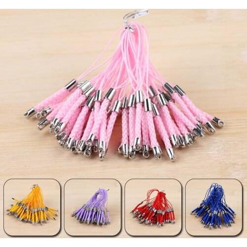 10pcs/lot 11 Colors Braided Lanyard Cell Phone Straps Mobile Phone Chains Bag Charms Pendant with Lobster Clasps DIY Making