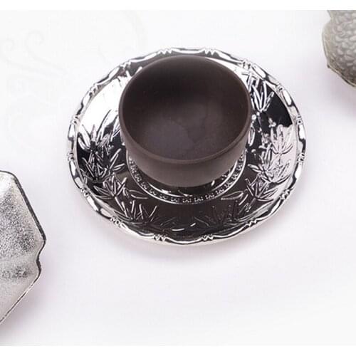 100 Pcs Antique Tea trays Cup Mats Drink Coaster Metal Coffee Cup Mat Tea Pad Dining Placemats DHL Fedex Free Shipping
