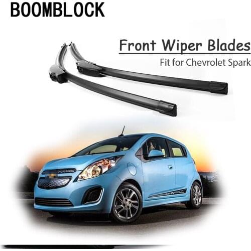 BOOMBLOCK 2pc Car Windshield Rubber Wiper Blades Arm Kit For Chevrolet Spark M300 2015 2014-2009