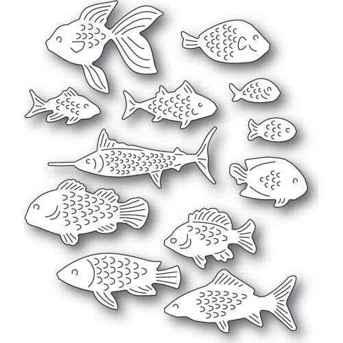 2021 AliliArts Metal Cutting Dies Mini fish set diy Scrapbooking Photo Album Decorative Embossing PaperCard Crafts Die