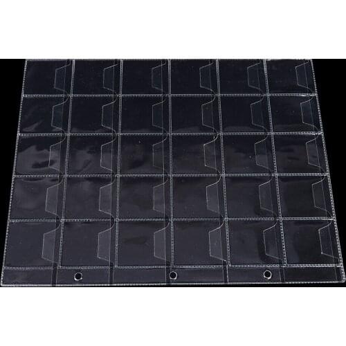 30 Pockets Plastic Coin Holders Storage Collection PVC Material Money Album Case 1/2 Sheets