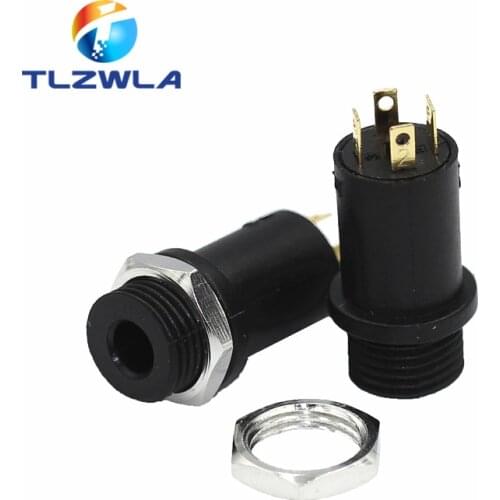 5PCS 3.5mm 4 Channel Female Headphone Stereo Jack Panel Mount Connector Audio Video Vertical Socket Gold Plated High Quality