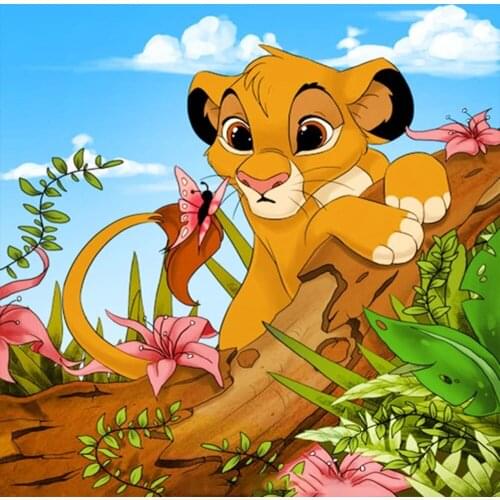 Full Square/Round Drill 5D DIY Diamond Painting Lion King Flower Butterfly 3D Diamond Embroidery Cross Stitch Mosaic Child Gift