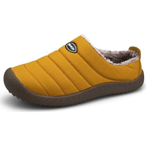 Velvet Plush Winter Slippers Men Anti-skid Home Shoes Fashion Bedroom Slippers Male Indoor Outdoor Warm Slides for Cold Weather