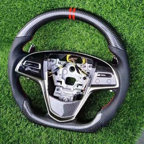Cuatomized Carbon Fiber Perforated Leather Steering Wheel for Cadillac ATS-L CTS ATS 2017-2021