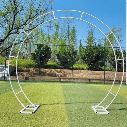Wedding Arch Party Backdrop Iron Arch Flower Stand Props Double Round Ring Arch Frame Home Flower Arch Door Decoration