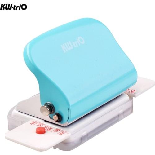 KW-trio A4(30 holes)B5(26 holes)A5(20 holes) 6-Hole DIY Paper Punch Handheld Metal Hole Puncher 5 Sheet Capacity 6mm for Office