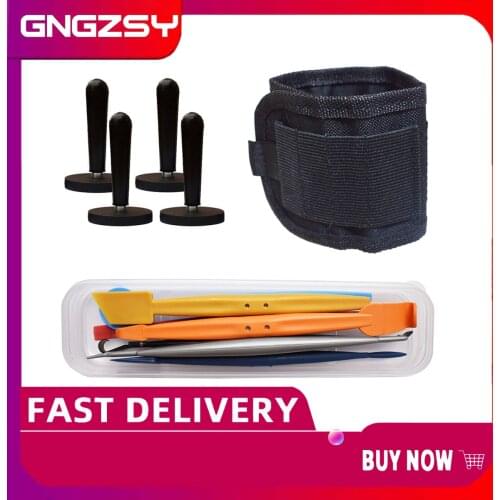 Car Glass Film Tool Magnetic Wrist Bag Gripper Magnet Holder Long Handle Scraper Wrap Squeegee Vehicle Sticker Installation K101