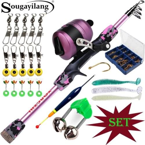 Sougayilang Fishing Rod Reel 1.5m Lure Weight 1-14g and 4.3:1 Gear Ratio 4+1BB Fishing Reel Set for Children and Beginners