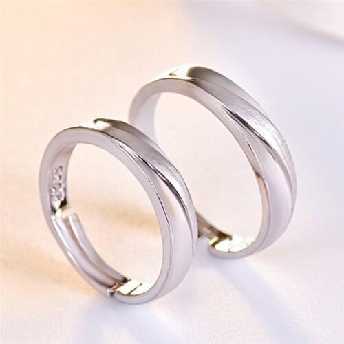 Personalized Stainless Steel Kid Girl Modern Simple Wedding jewelry lovers rings for girl and boy 2pcs/pair