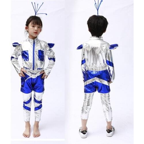 ChildrenS Day Boys Girls Jazz Dance Costumes Space Environmental Clothing Kids Robot Fashion Hip Hop Dance Rave Clothes DQS7141