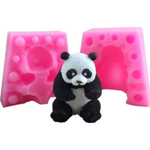 Small panda silicone mold silicone drop mold fondant soft clay drop plaster ornaments