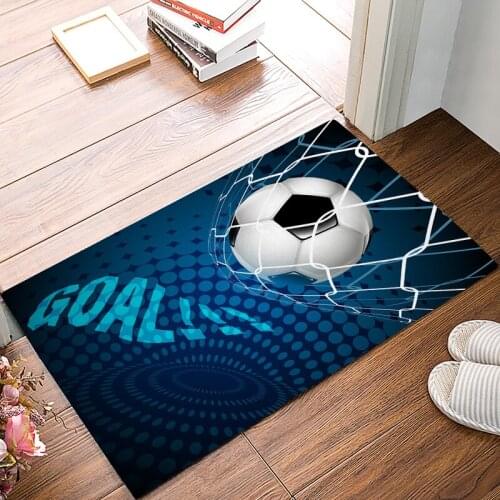 Soccer Curtains Balls Football Design Bathroom Accessories Set Boot Shoes Scraper Floor Carpets Area Runners Living Room