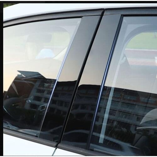Car Window Pillar Trim Sticker For Teramont Altas 2017-2021 PC Piano Black 10pcs/set