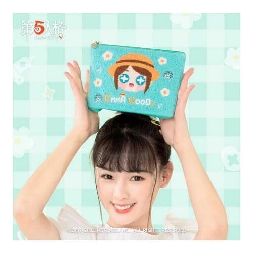 New Anime Identity V Naib Emily Emma Aesop Carl Cute Jacquard Weave Cosmetic Bag Women Make Up Bag Cartoon Travel Storage Bag
