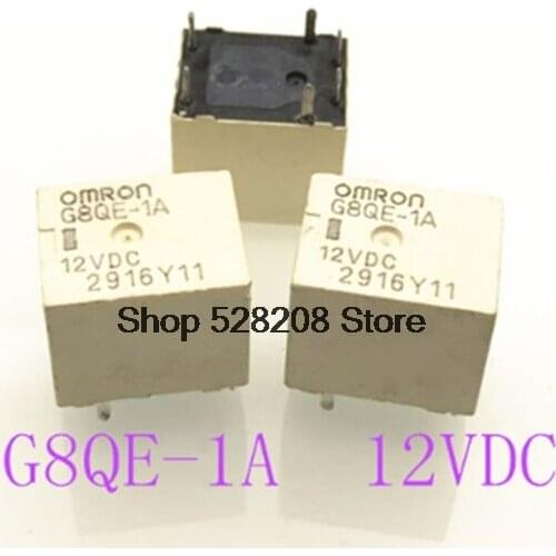 New 10Pcs/Lot （White， black ） G8QE-1A-12VDC G8QE G8QE-1A 12VDC PIN6
