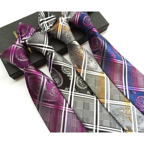 New Polyester Material Mens Business Casual Tie Trendy Paisley Flower Tie High Quality Mens Suit Tie Accessories Mens Tie Gift