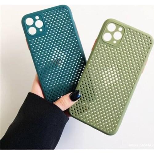 OEM Shockproof Plain Breathable Back Cover Case for iPhone 11 Pro Max Phone Case 12 Pro Max XR XS Max 7Plus 8Plus 7 8 Plus X