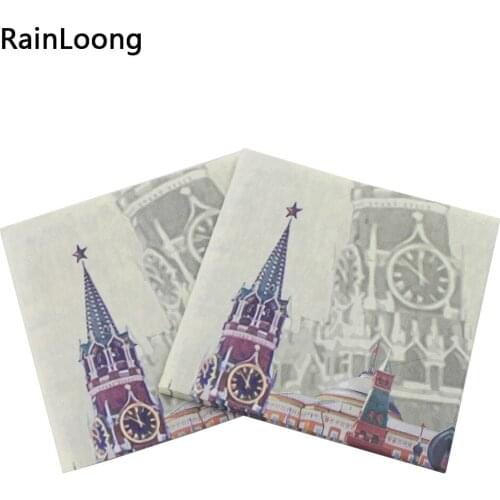 [RainLoong] Paper Napkins With Car Architecture Party Tissue Decoupage Napkins Decoration Serviettes 33*33cm 1 pack