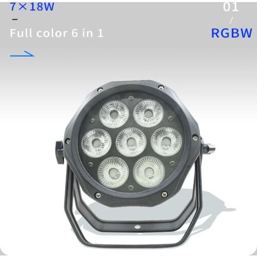 RGBWA UV 6in1 7x18w Aluminum Par Can LED DMX Beam Effects Par 64 Mini DJ Par Light With Powercon In and Out Stage Lighiting