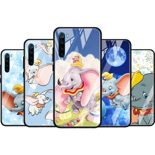 Dumbo cute Disney for Xiaomi Redmi K40 K30 K20 Pro Plus 9C 9A 9 8A 7 Luxury Shell Tempered Glass Phone Case Cover