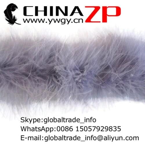 Retail and Wholesale from CHINAZP Factory 20G/piece 10yards/lot Good Quality Dyed Grey Marabou Feathers Boa