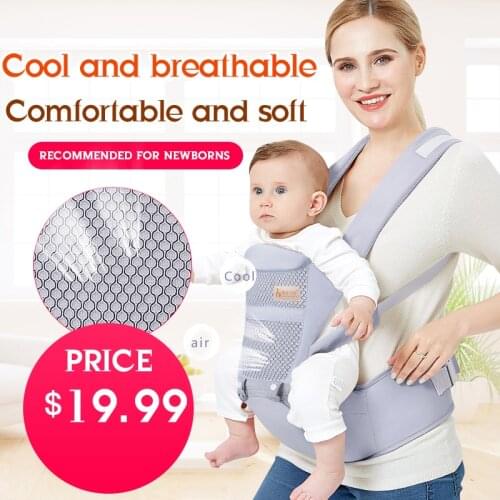 Ergonomic Baby Carrier Wrap With Hip Seat Multifunctiofor Newborn Comfortable Baby Sling Kangaroo Infant Cotton Backpack 0-48M