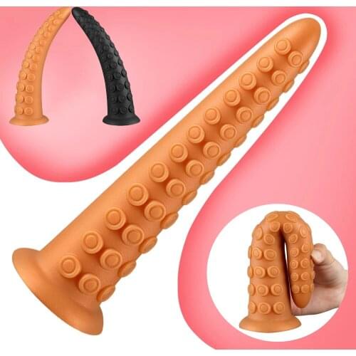 Silicone Octopus Tail Big Butt Plug Octopus Sucker Anal Plug Dildo Vaginal Anus Dilator Prostate Massager Sex Toys For Women Men
