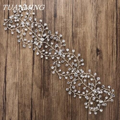 Rhinestone Headband Accessories For Women Wedding Bride Hairband With Rhinestones Hair Ornaments Trombone For Hair