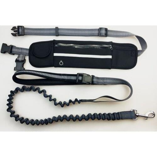 Reflective Hands Free Dog Leash Retractable Bungee Dog Running Waist Leash for Medium to Large Dogs Adjustable Waist Belt