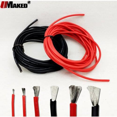 Heat-resistant cable Soft silicone Electronic wire 300 meter/Roll 22AWG 24/26AWG 28/30AWG 8 colors tinned copper silicone wires