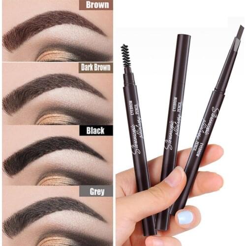 Waterproof Triangle Double-headed Eyebrow Pencil Multi Dimensional Three Eyebrow Pen Sweatproof Durable Effect Y1O1