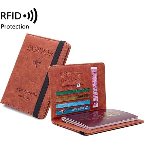 High Quality RFID Credit Card Holder Passport Cover For Men Women Travel Wallet Travel Document Cover SIM Passport Holders