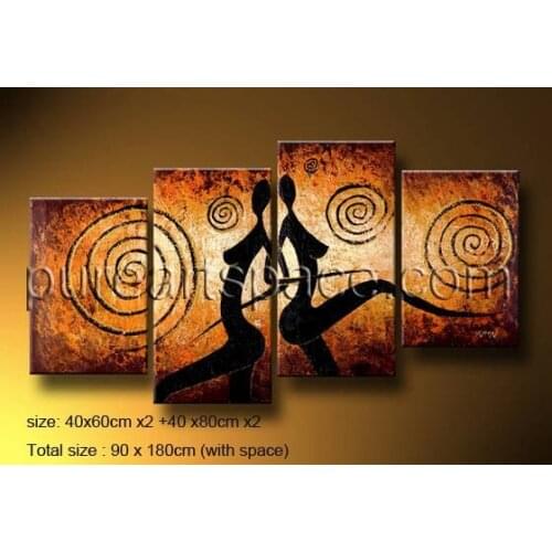 High-quality Modern group abstract nude girls canvas oil painting on canvas handmade woman abstract love art picture