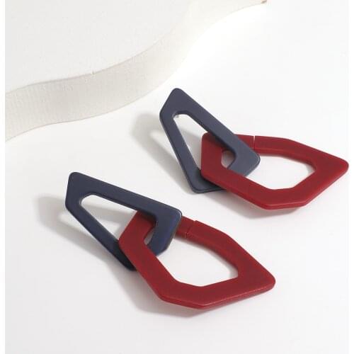 AENSOA New Design Korean Acrylic Drop Earrings For Women Statement Big Irregular Geometric Earrings Fashion Jewelry