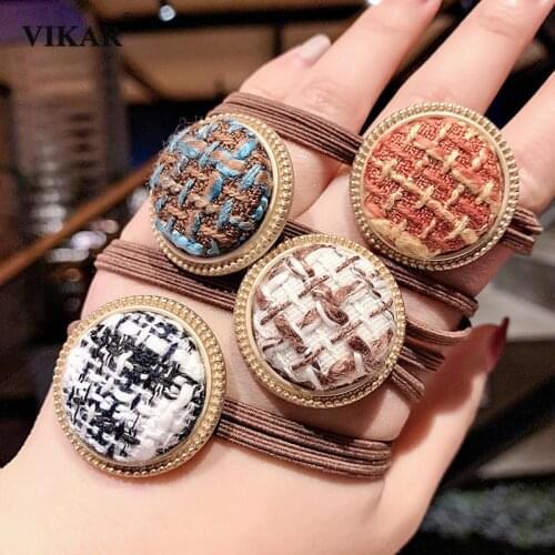 Girls Cute Round Beads Elastic Hair Band Women Sweet Candy Color Hair Tie Ponytail Holder Rubber Bands Fashion Hair Accessories