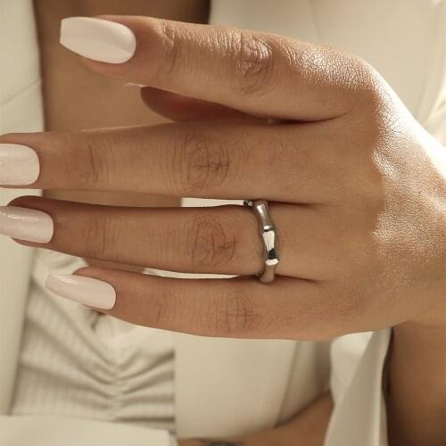 MANGOSKY Fashion Bamboo Design Adjustable Size Ring For Women