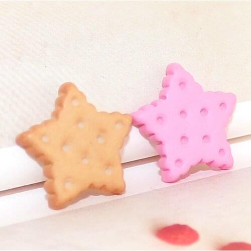 10pcs/lot Very Hot and Kawaii Clear Resin flat back Peach pentagram cookies cabochons cameo For Any Fancy 22mm