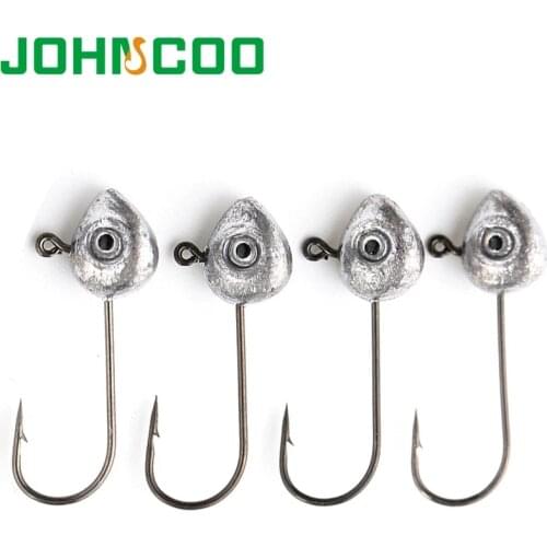 10pcs Jig Head Fishing Hooks Lure Barbed Hook Lead Hook 0.5g 1g,2gFishing Tackle Crankbaits Tackle fishing accessories 3D eyes