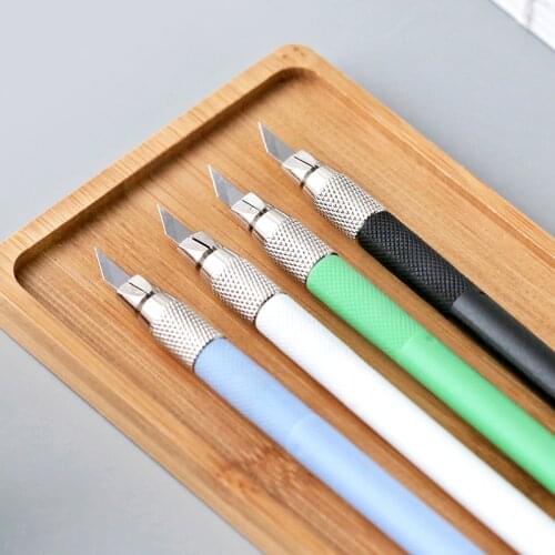 4 Colors Sharp Cutting Blade Carving Knife Simple Utility Knife Scrapbook Scissors DIY Art Creation Office Craft Supplies