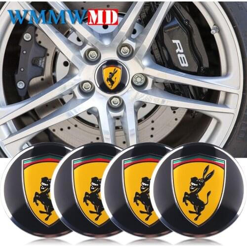 4Pcs/lot Car styling 56mm 3D Aluminum Donkey Logo Car Steering tire Wheel Center car sticker Hub Cap Emblem Badge Accessories