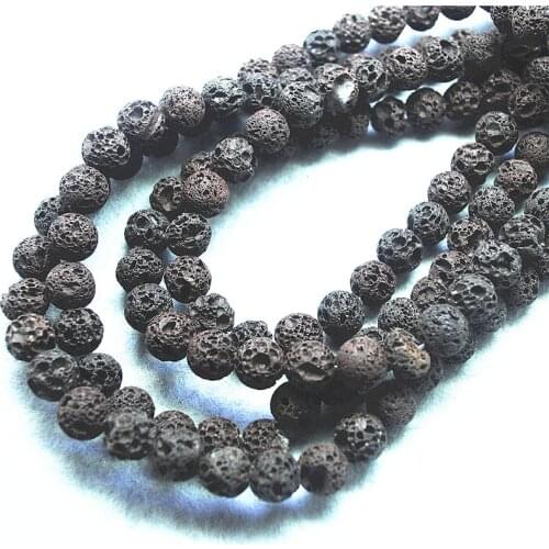 40PCS Nature Brown Colors Lava Stone Beads Round Shape Size 10MM The Material From Indonesia Volcano Mountains Free Shipping