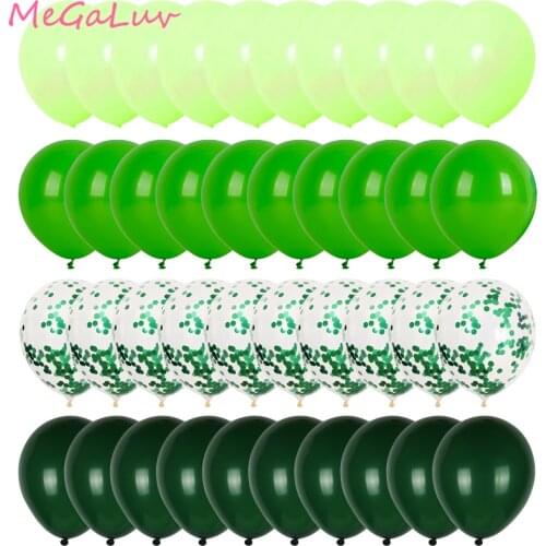 40pcs Green Balloons Set Olive Balloon Confetti Ballon Jungle Safari Animal Baby Shower Kids Birthday Party Decorations Globos