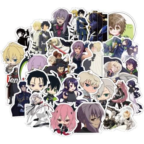 50PCS Japan Anime Seraph Of The End Sticker For Luggage Laptop Skateboard Car Bicycle Backpack Decal Pegatinas Toy Stickers F4
