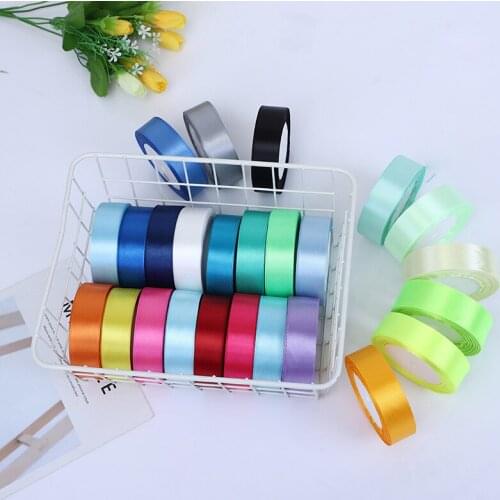 22m*2.5cm Solid Gift Box Ribbon Wedding Candy Packaging Satin Flower Decor Bandage