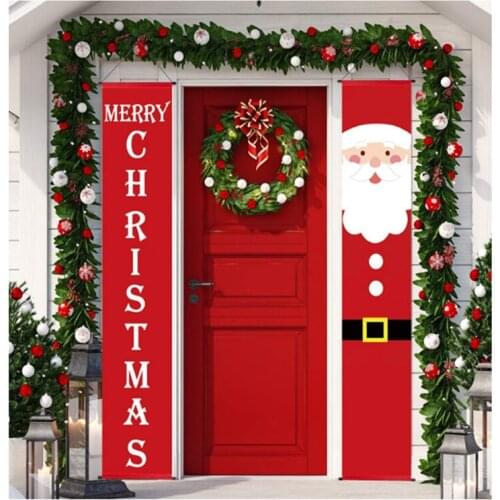 Nutcracker Soldier Banner Christmas Decorations For Home Merry Christmas Door Decor 2020 navidad ornaments New Year 2021 gift
