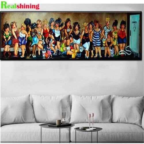 Large full square/round drill diamond mosaic cartoon fat lady party 5 d drill diy diamond embroidery diamond paint,N2076