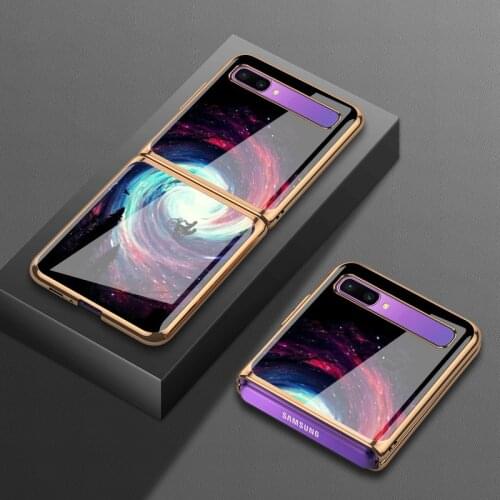 For Samsung zflip phone case f7000 protective case 5g f7070 glass f700n creative men women